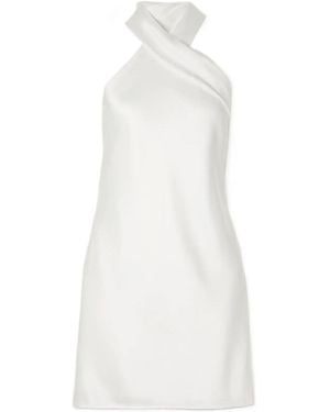 Galvan London Minimalist Satin Mini Dress - White