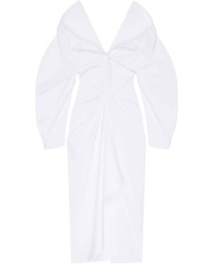 Givenchy Slashed Long-Sleeve Shirt Dress - White
