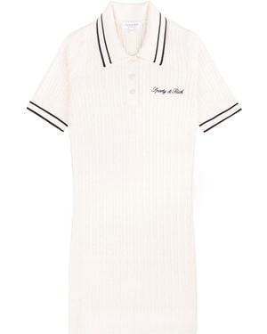 Sporty & Rich Short-Sleeve Knitted Dress - White