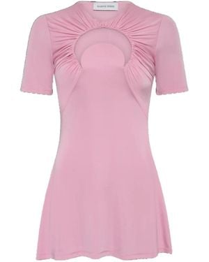 Marine Serre Moon Gathered Mini Dress - Pink