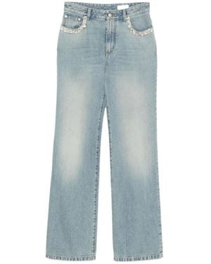 McQueen Straight-Leg Embellished Jeans - Blue