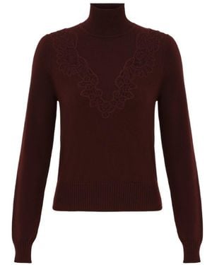 Zimmermann Valiant Merino Lace Turtleneck - Purple