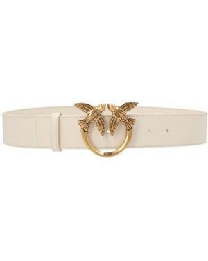 Pinko Logo Plaque Buckle Belt - White