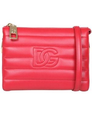 Dolce & Gabbana Medium Quilted Tris Bag - Red