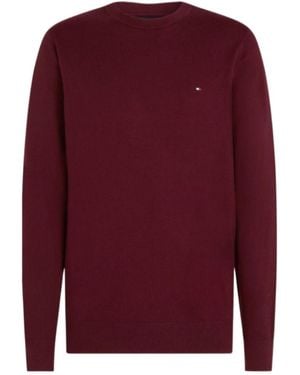 Tommy Hilfiger Cotton Cashmere Crew Neck Jumper - Red