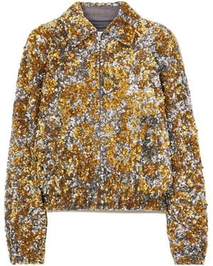 Dries Van Noten Vinnia Embellished Zip Jacket - Metallic