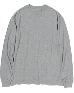 AURALEE Long-Sleeved Crew Neck T-Shirt - Grey