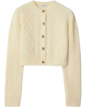 Burberry Cable Alpaca Cropped Cardigan Jumper - Multicolour