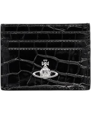 Vivienne Westwood Embossed Orb Card Wallet - Black