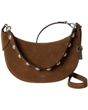 Polo Ralph Lauren Polo Id Suede Shoulder Bag - Brown