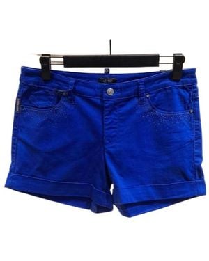 Armani Jeans Waistband Denim Shorts - Blue