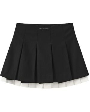 Marissa Chiara Logo Pleated Skirt - Black