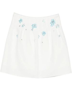 ShuShu/Tong Sequin-Embellished Mini Skirt - White