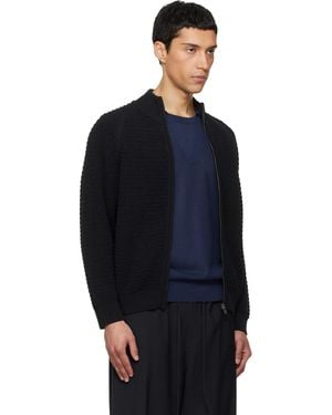 LE17SEPTEMBRE Le17Septembre Open Knit Zip-Up Cardigan - Black
