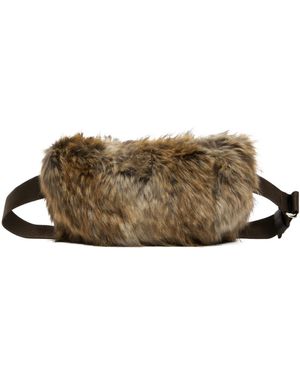 MM6 by Maison Martin Margiela Faux Fur Belt Bag - Brown