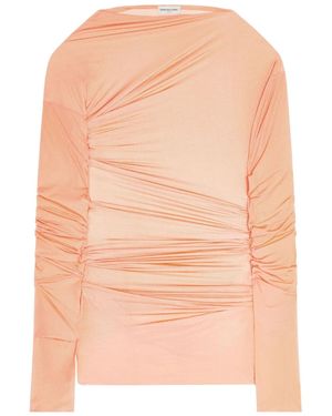 Dries Van Noten Fitted Draped T-Shirt - Pink