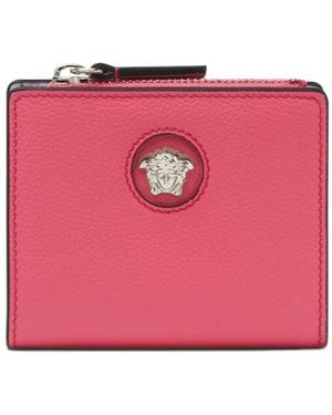 Versace La Medusa Plaque Bi-Fold Wallet - Pink