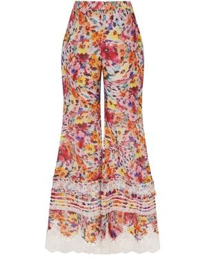 Zimmermann Luna Floral Lace Pants - Red