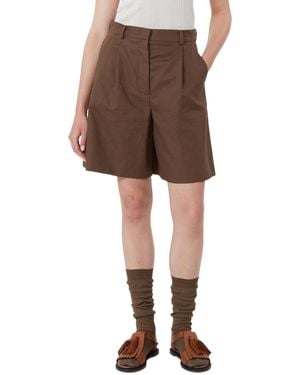 Weekend by Maxmara Pleatd Bermuda Shorts - Brown