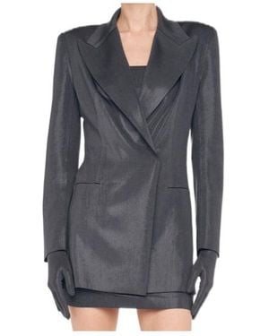 Norma Kamali Collared Tailored-Cut Jacket - Gray