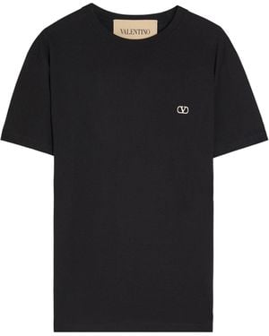 Valentino Ribbed Crew-Neck T-Shirt - Black