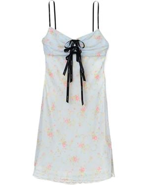 Marc Jacobs Blurred Floral Slip Dress - White