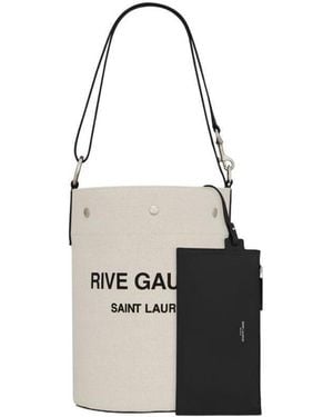 Saint Laurent Rive Gauche Bucket Bag - White