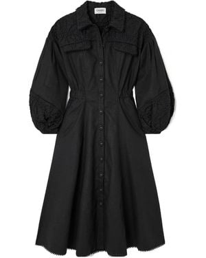 Charo Ruiz Minimalist Midi Shirt Dress - Black