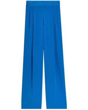 JOSEPH High-Waisted Wide-Leg Casual Trousers - Blue