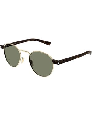 Saint Laurent Eyewear Round Frame Sunglasses - Metallic