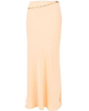 Rabanne Rabanne Chain-Detailed Satin Skirt - Natural