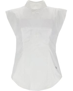 Jean Paul Gaultier Sleeveless Stand-Collar Top - White