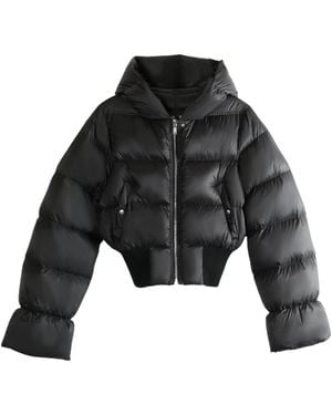 Rick Owens Hooded Cropped Jacket - Black