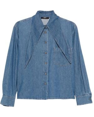 Seventy Oversized-Collar Denim Shirt - Blue