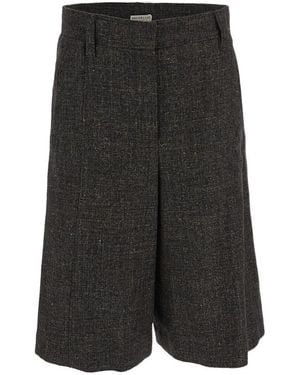Brunello Cucinelli Flared Knee-Length Shorts - Black