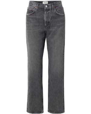 Agolde Mid-Rise Straight-Leg Denim Trousers - Grey