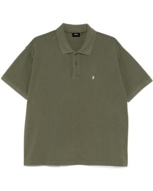 Stussy Stssy Logo Embroidered Polo Shirt - Green