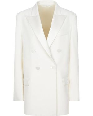 RED Valentino Virgin Wool Double-Breasted Coat - White