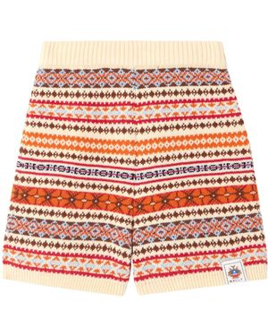 Bally Jacquard Knit Wool Shorts - Red