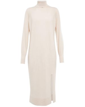 Jardin Des Orangers Wool And Cashmere Jumper Midi Dress - White