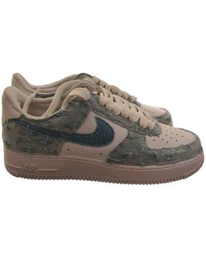 Nike Distressed Paneled Lace-Up Sneakers - Gray