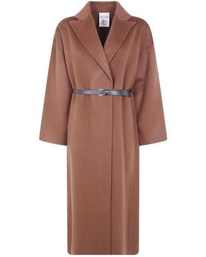 Semicouture Long-Sleeved Coat - Brown