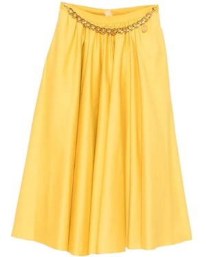 Elisabetta Franchi Chain-Detail Midi Skirt - Yellow
