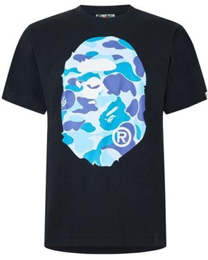 A Bathing Ape Printed Short-Sleeved T-Shirt - Blue