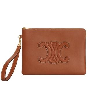 Celine Small Pouch With Strap Cuir Triomphe - Brown