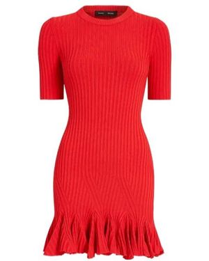 Proenza Schouler Leandra Ribbed Mini Dress - Red