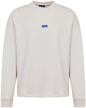 BOSS Solid Colour Cotton Sweatshirt - White