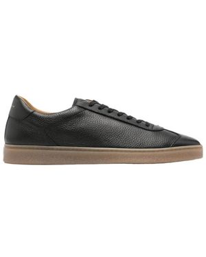 Henderson Pebbled-Leather Sneakers - Black