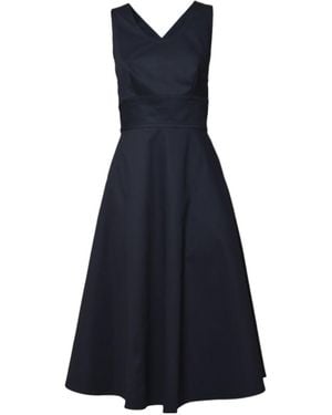 Aspesi Midnight Cotton Pique Midi Dress - Blue