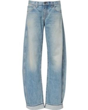 KHAITE Karo Faded Barrel-Leg Jeans - Blue